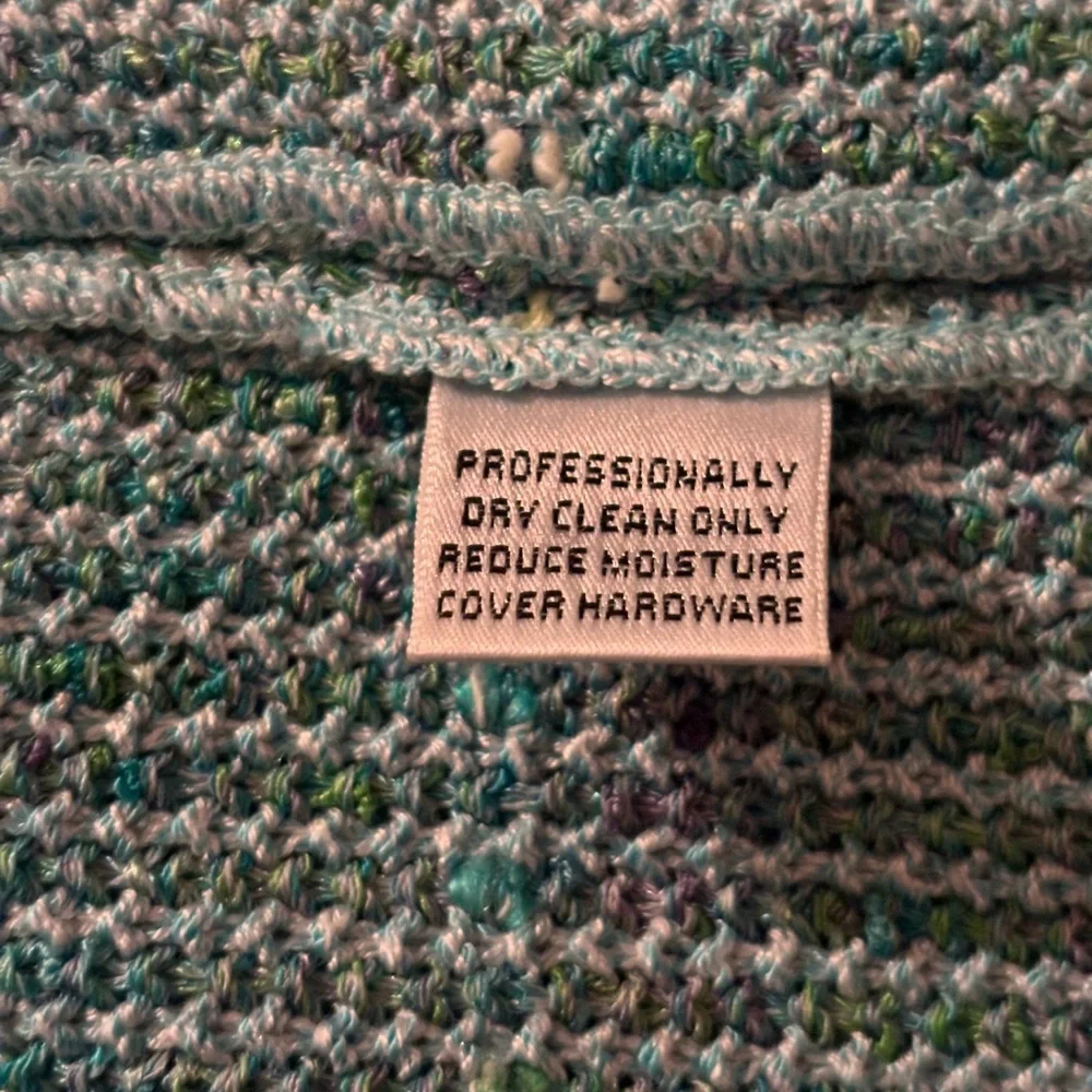 ST JOHN Collection Vintage Teal Blue Textured Knit Flared Midi Skirt Size 0 USA